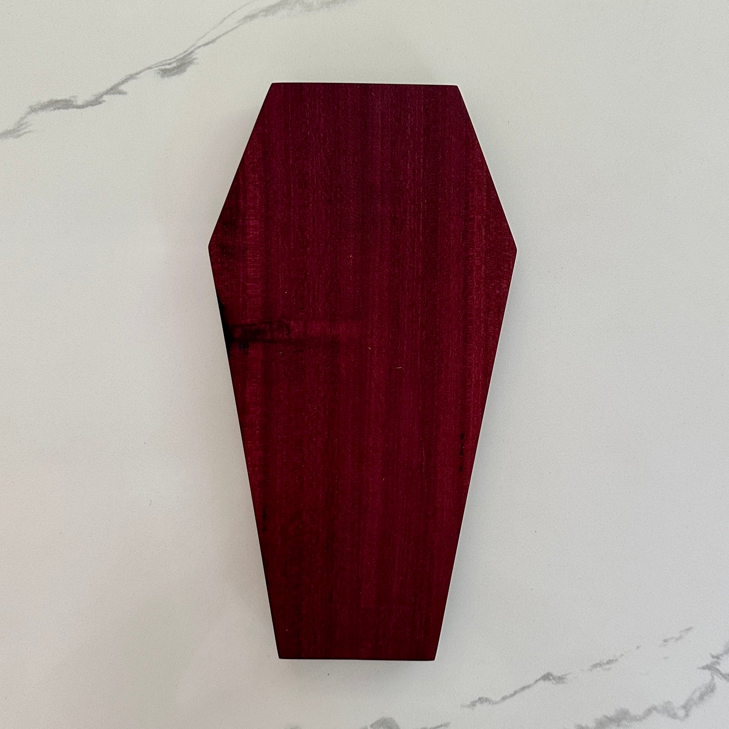 Charcuterie Board - Coffin, 10" - Ebonized Purpleheart