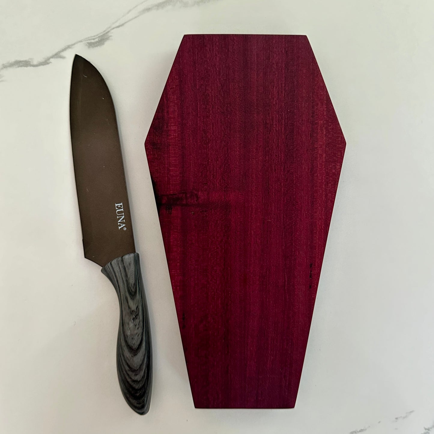 Charcuterie Board - Coffin, 10" - Ebonized Purpleheart