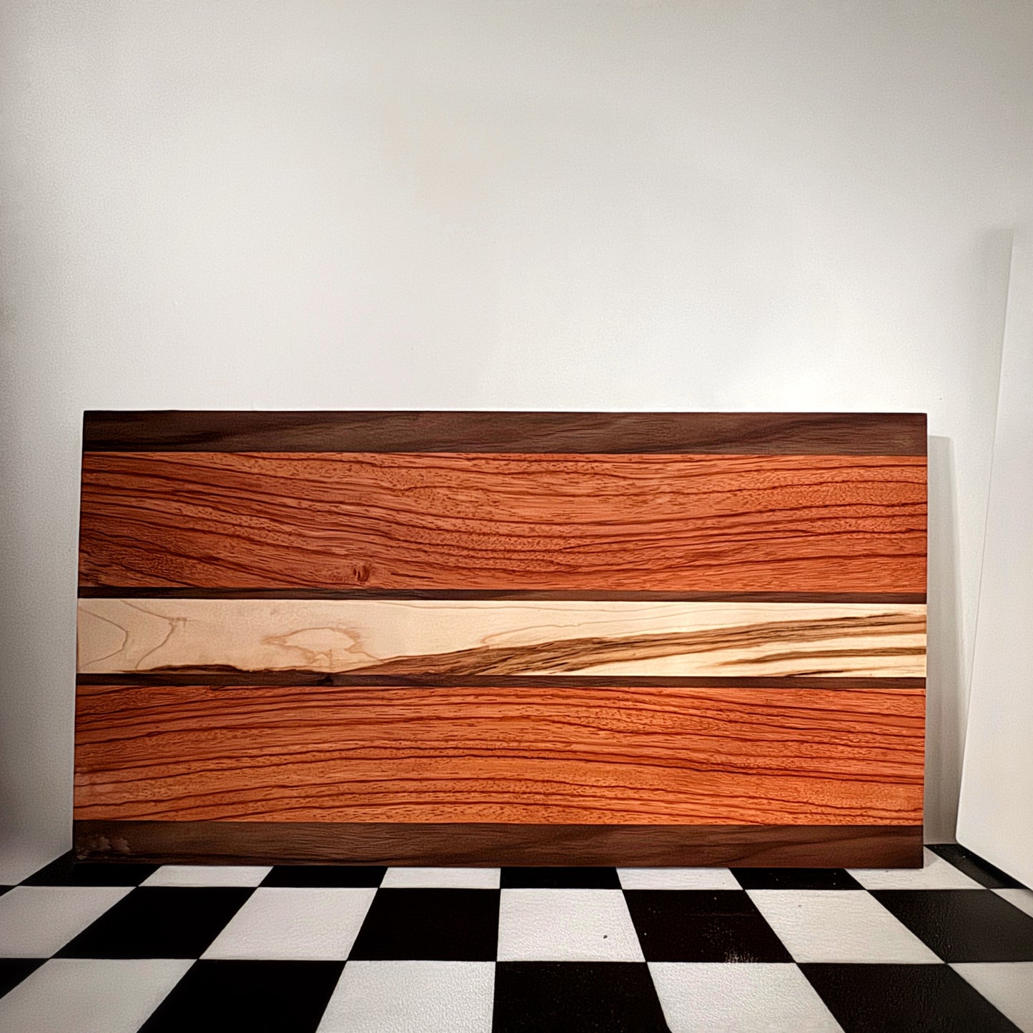 Charcuterie Board - Striped, 8.5" x 15" - Tigerwood, Maple, Walnut