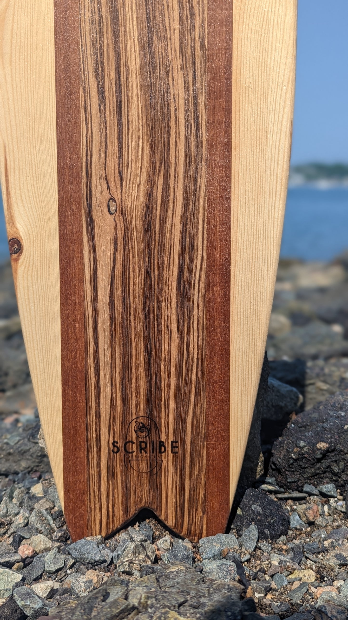 Balance Board- Fish, 30" - Pine, Iron Wood, Zebrawood