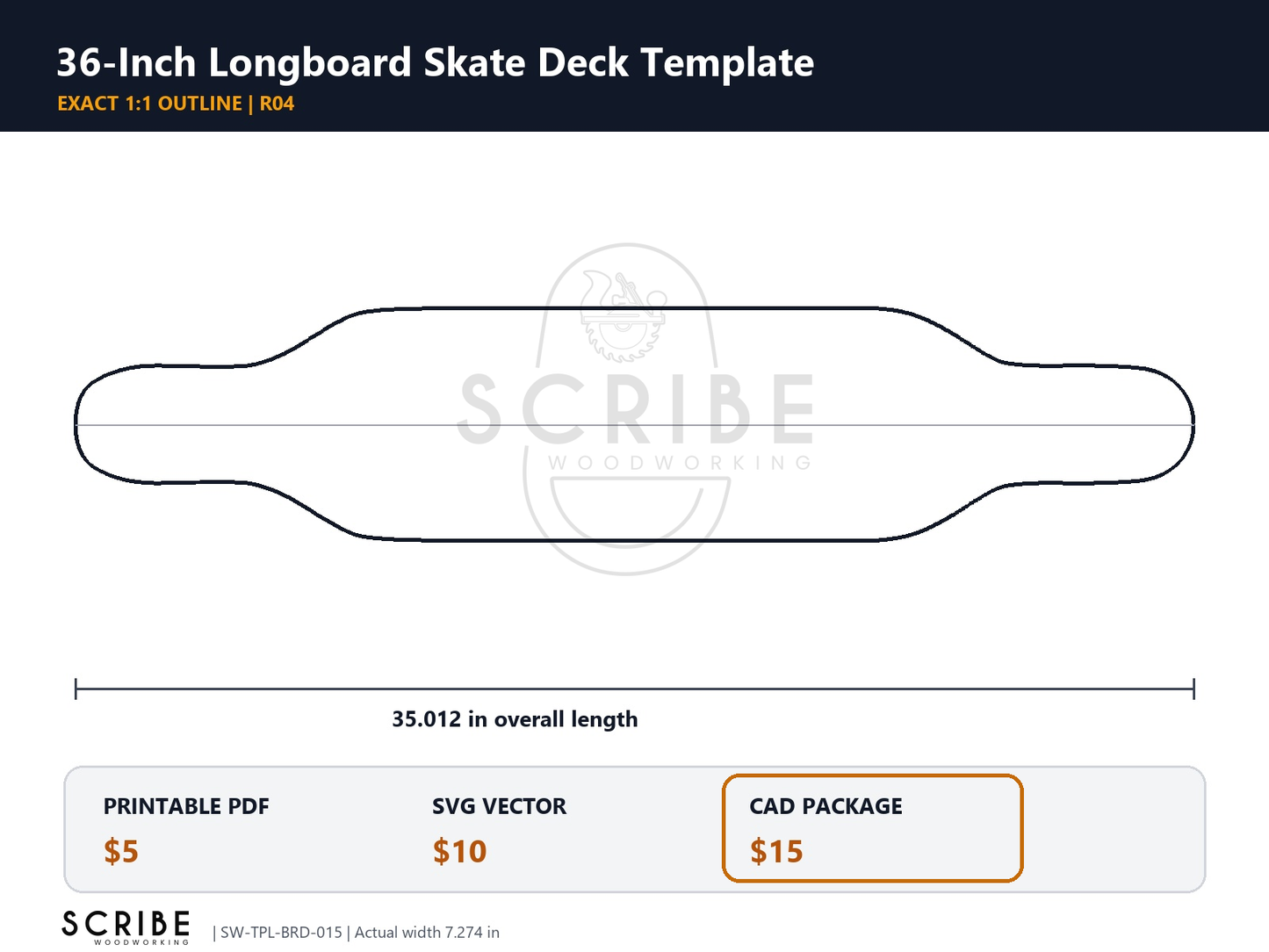 Longboard Skate Deck Template