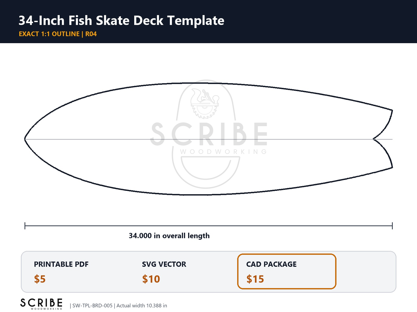 Fish Skate Deck Template