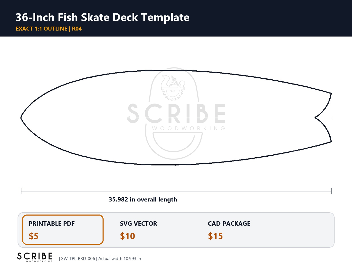 Fish Skate Deck Template