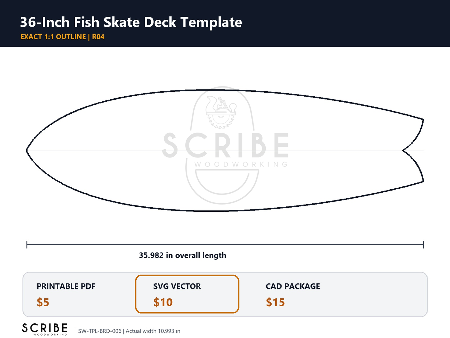 Fish Skate Deck Template