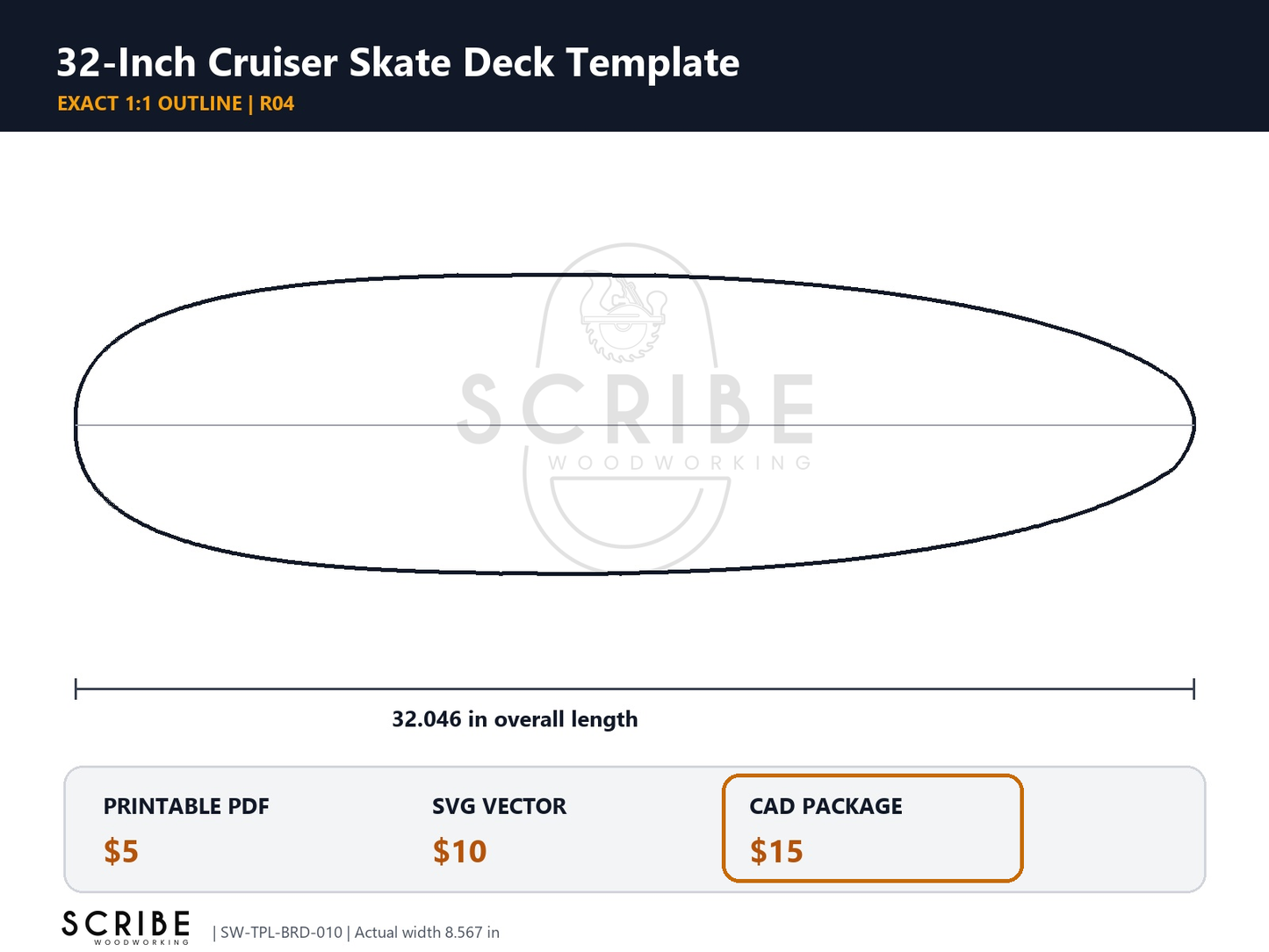 Cruiser Skate Deck Template