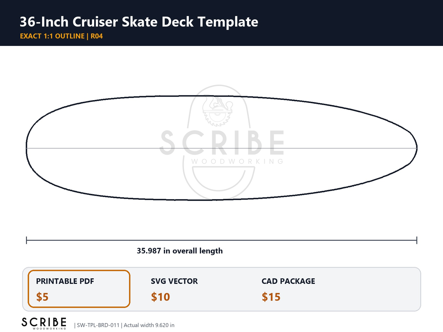 Cruiser Skate Deck Template