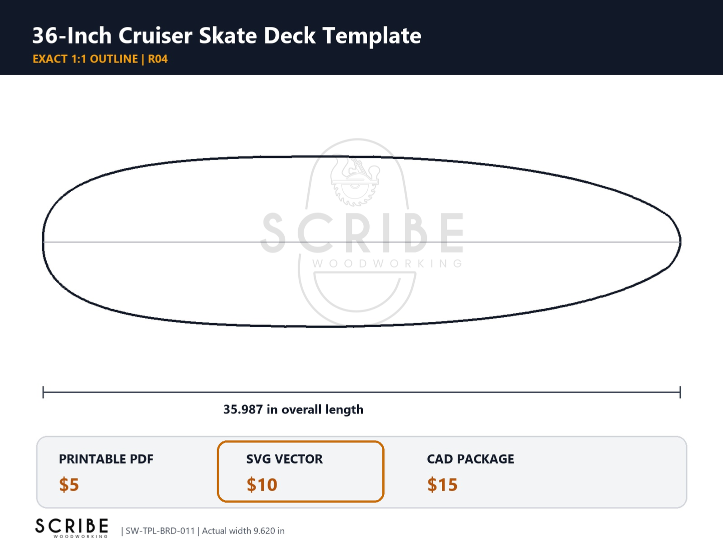 Cruiser Skate Deck Template