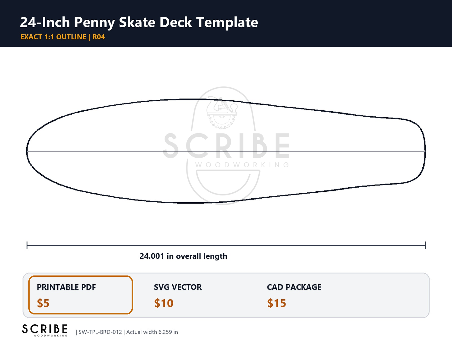 Penny Skate Deck Template