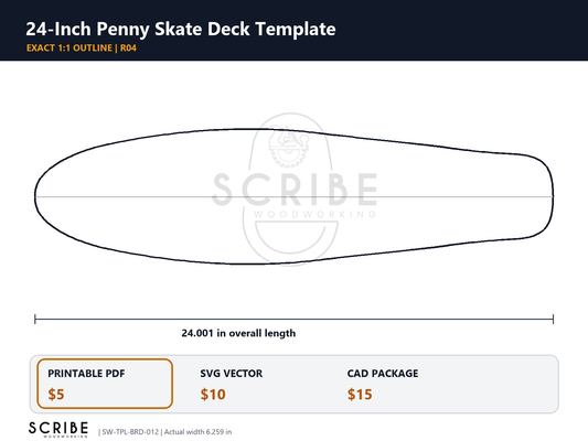 Penny Skate Deck Template