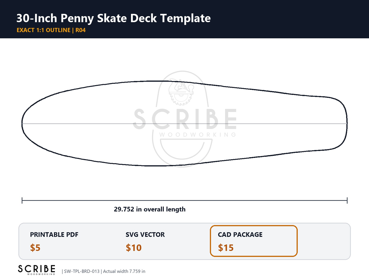 Penny Skate Deck Template