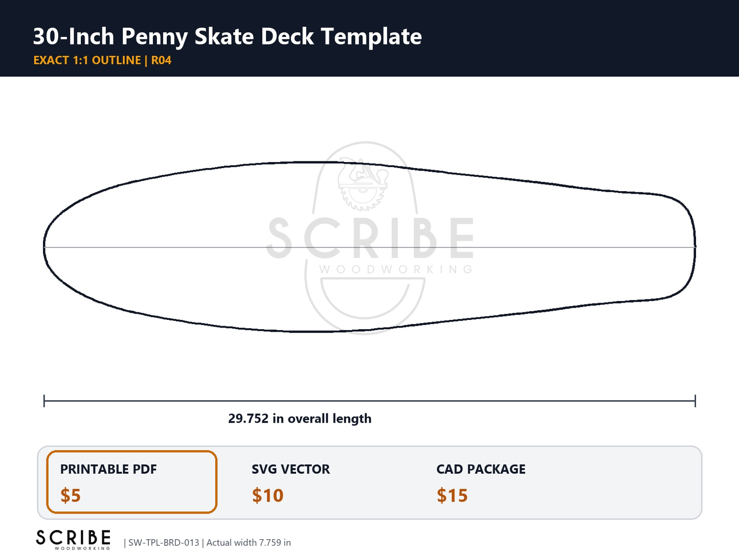 Penny Skate Deck Template