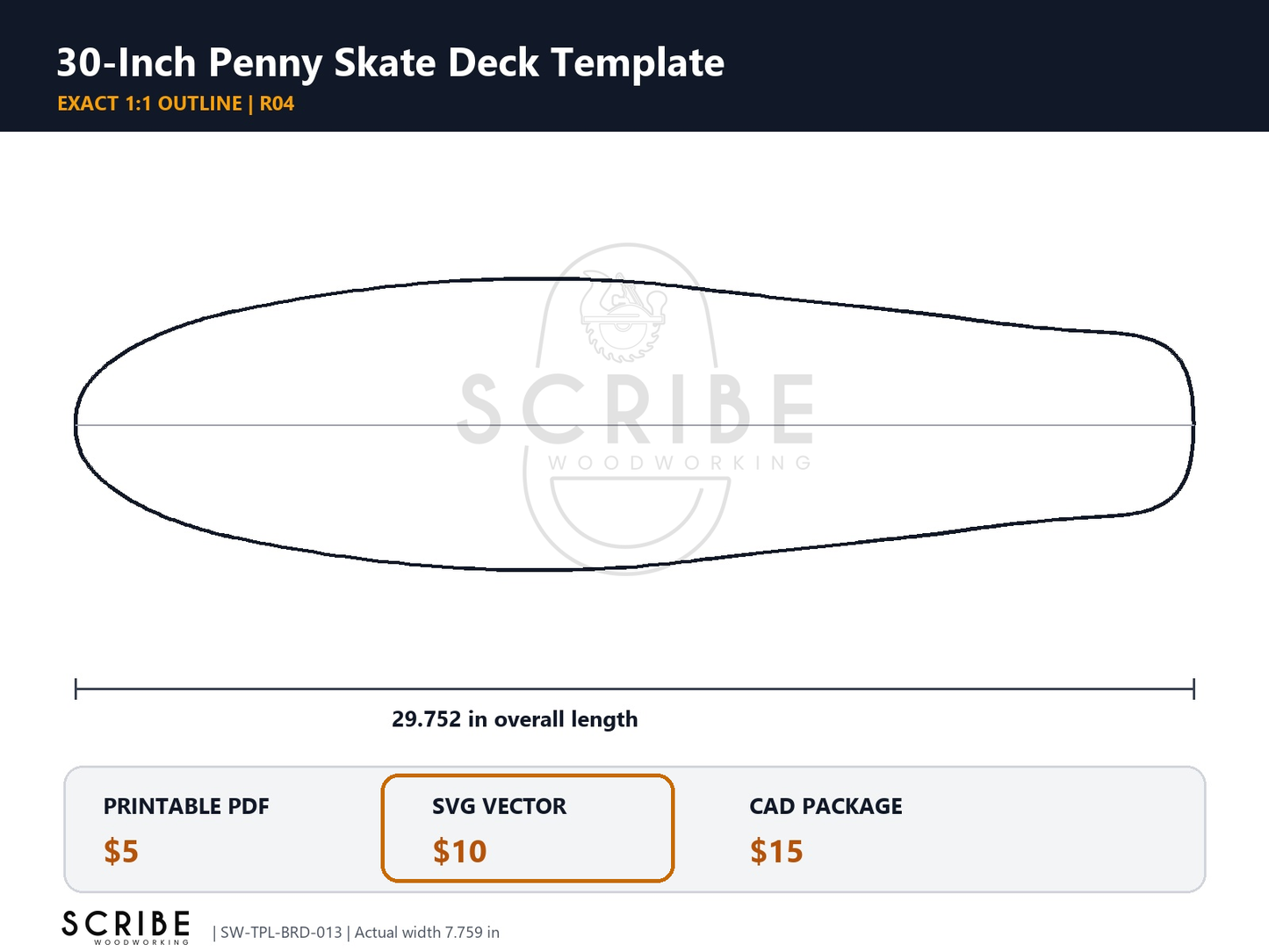 Penny Skate Deck Template