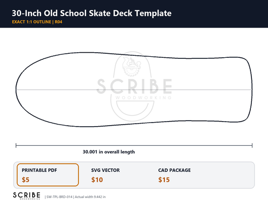 Old School Skate Deck Template