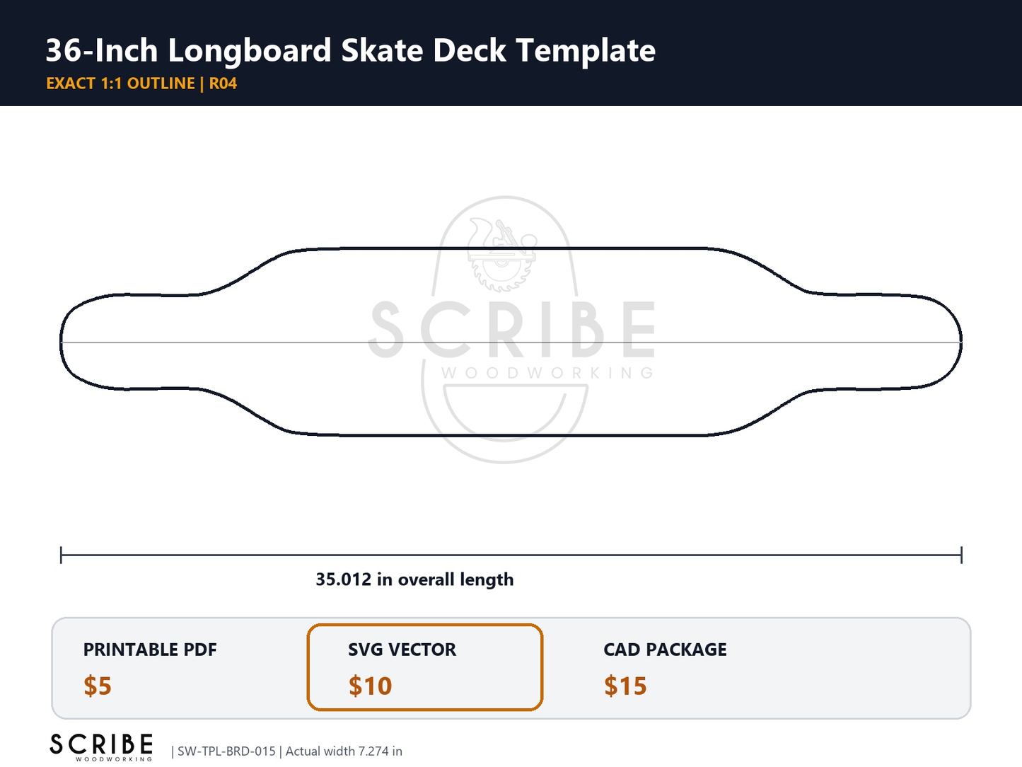 Longboard Skate Deck Template