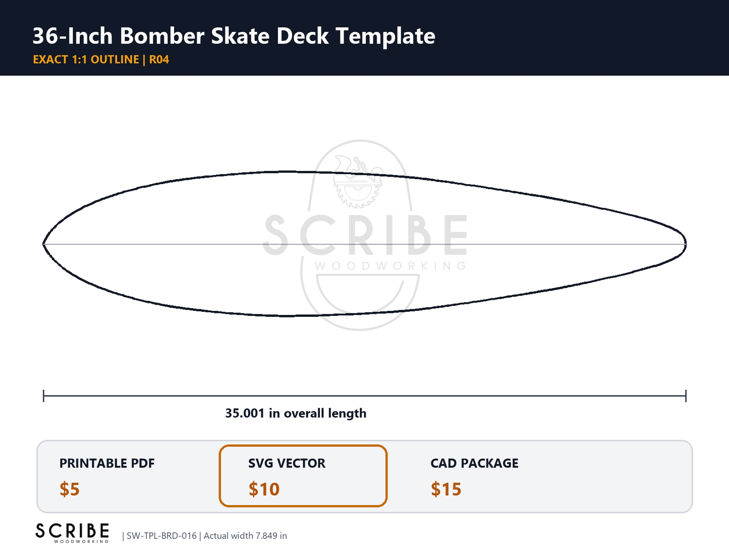 Bomber Skate Deck Template