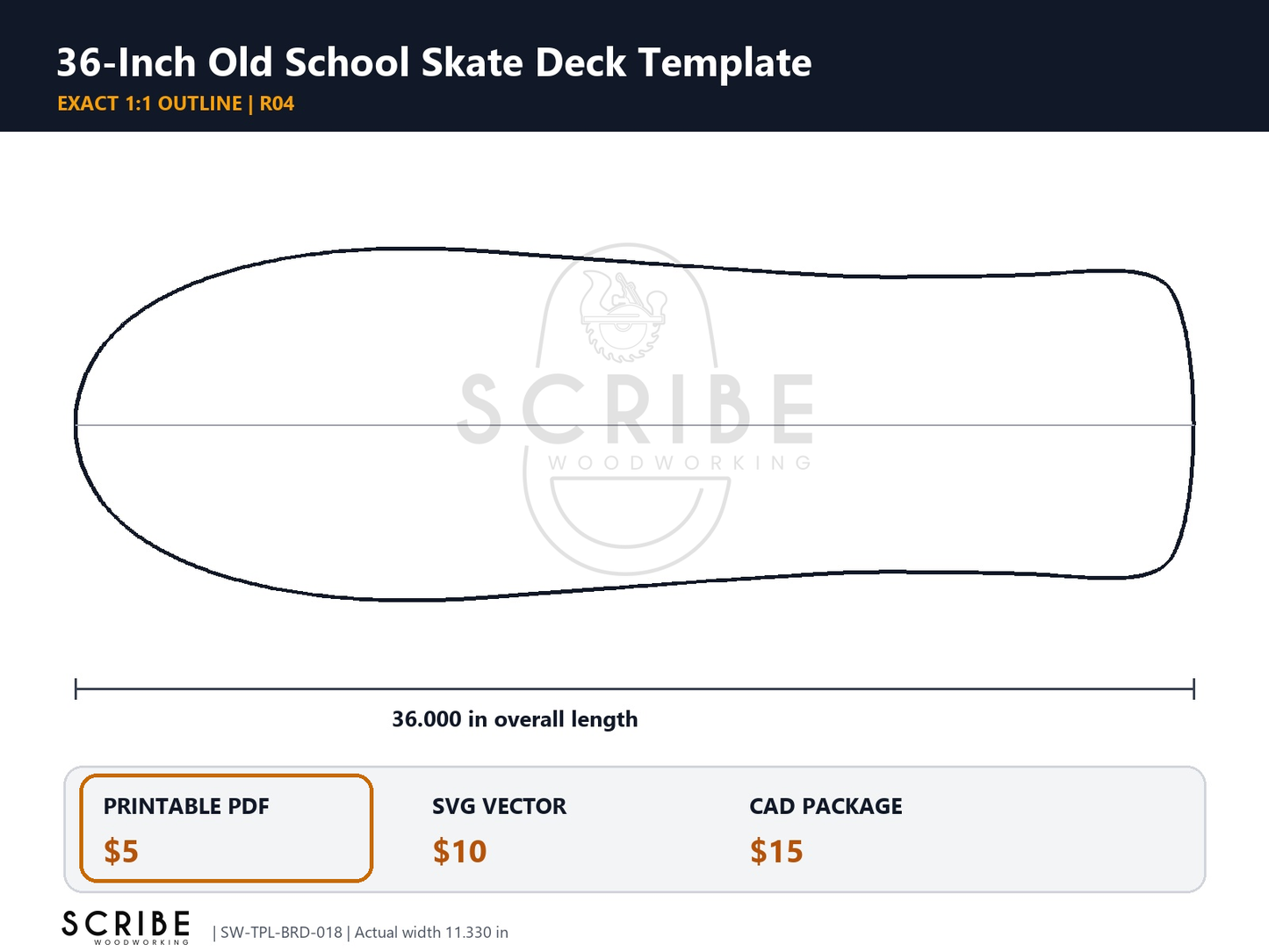 Old School Skate Deck Template
