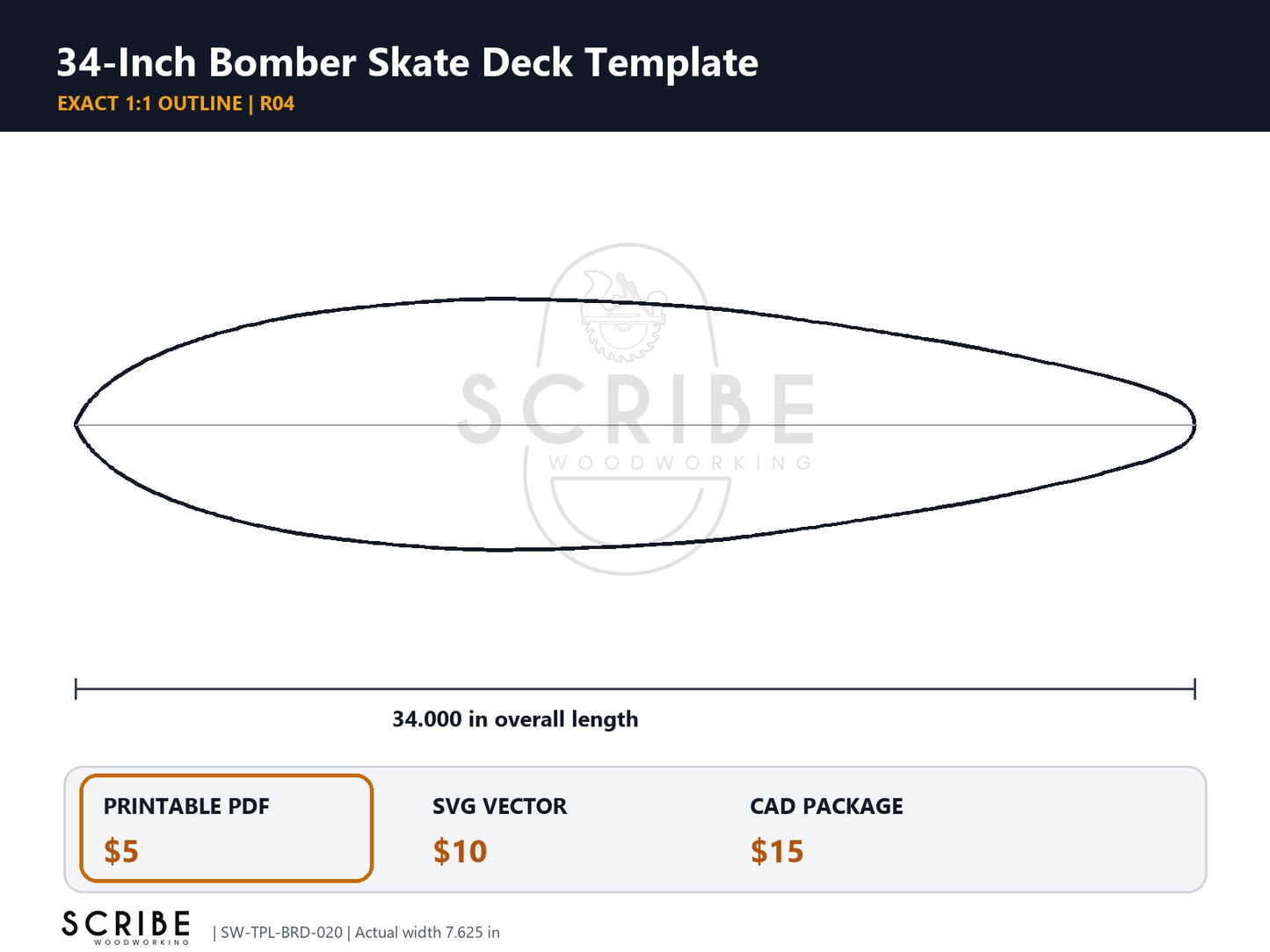 Bomber Skate Deck Template