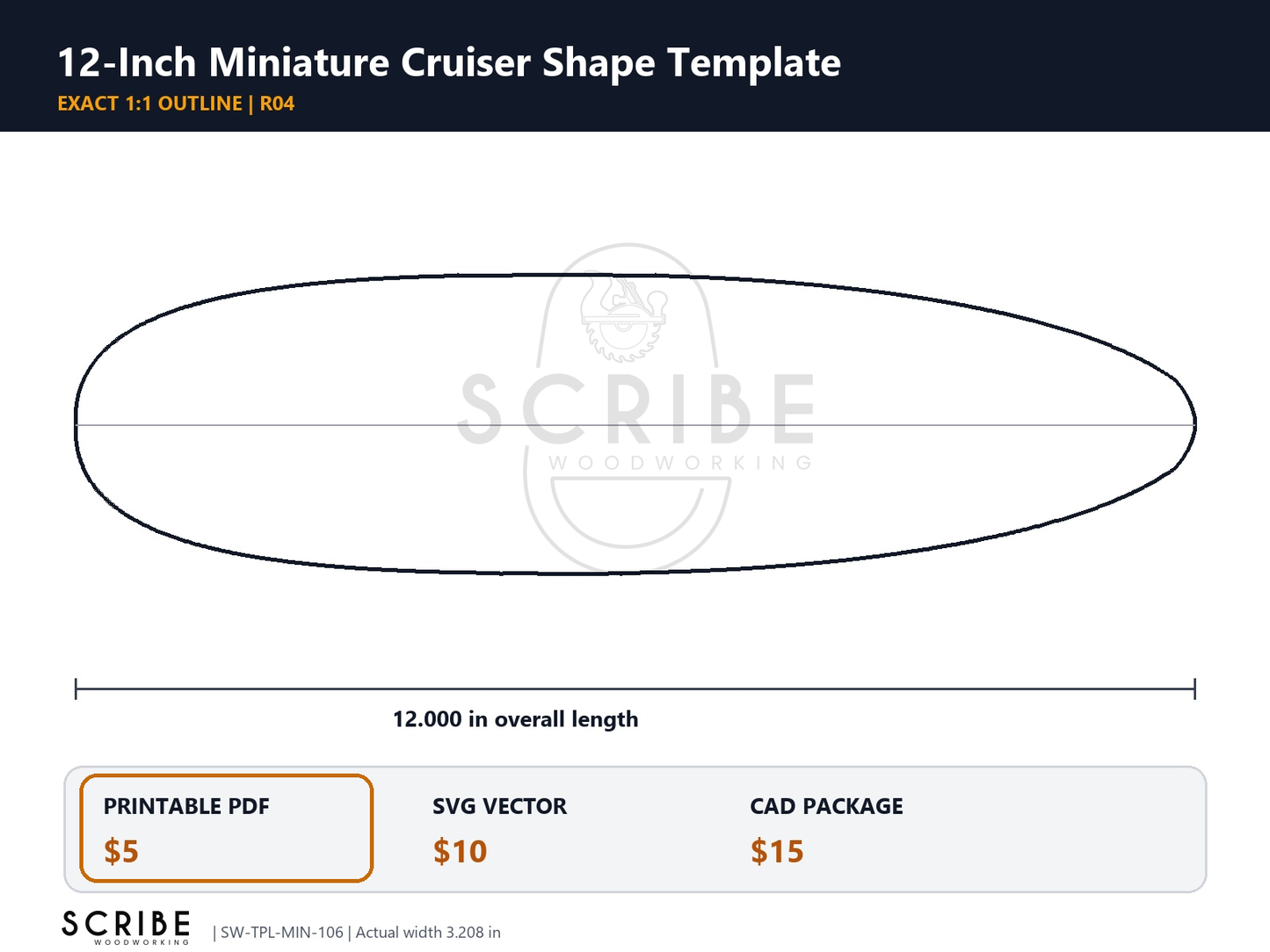 Cruiser Skate Deck Template