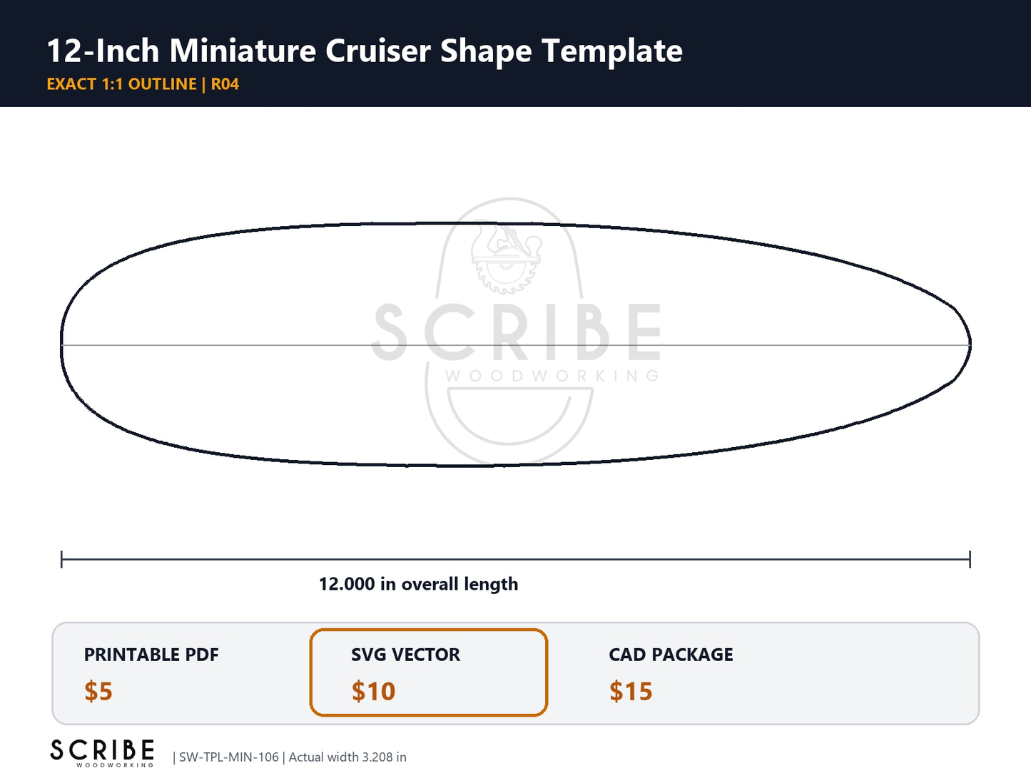 Cruiser Skate Deck Template