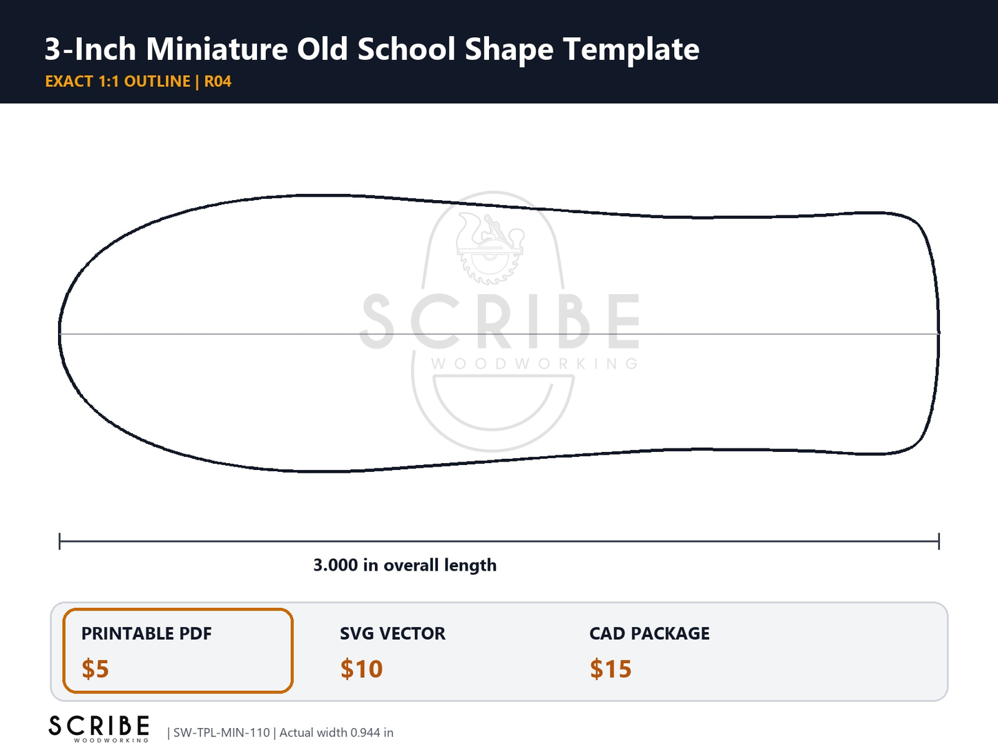 Miniature Skate Deck Templates