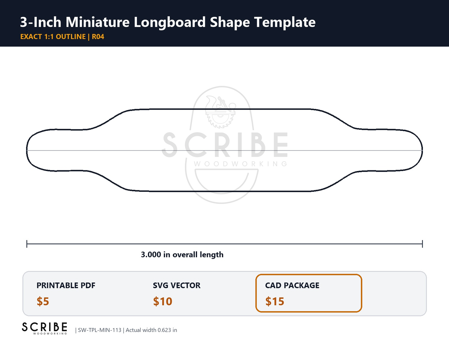 Miniature Skate Deck Templates