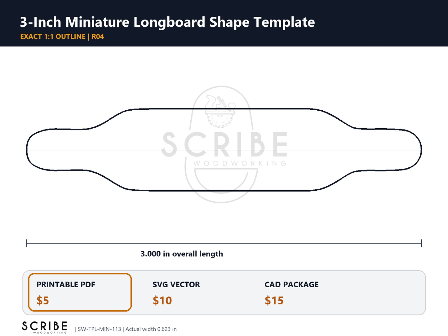 Miniature Skate Deck Templates