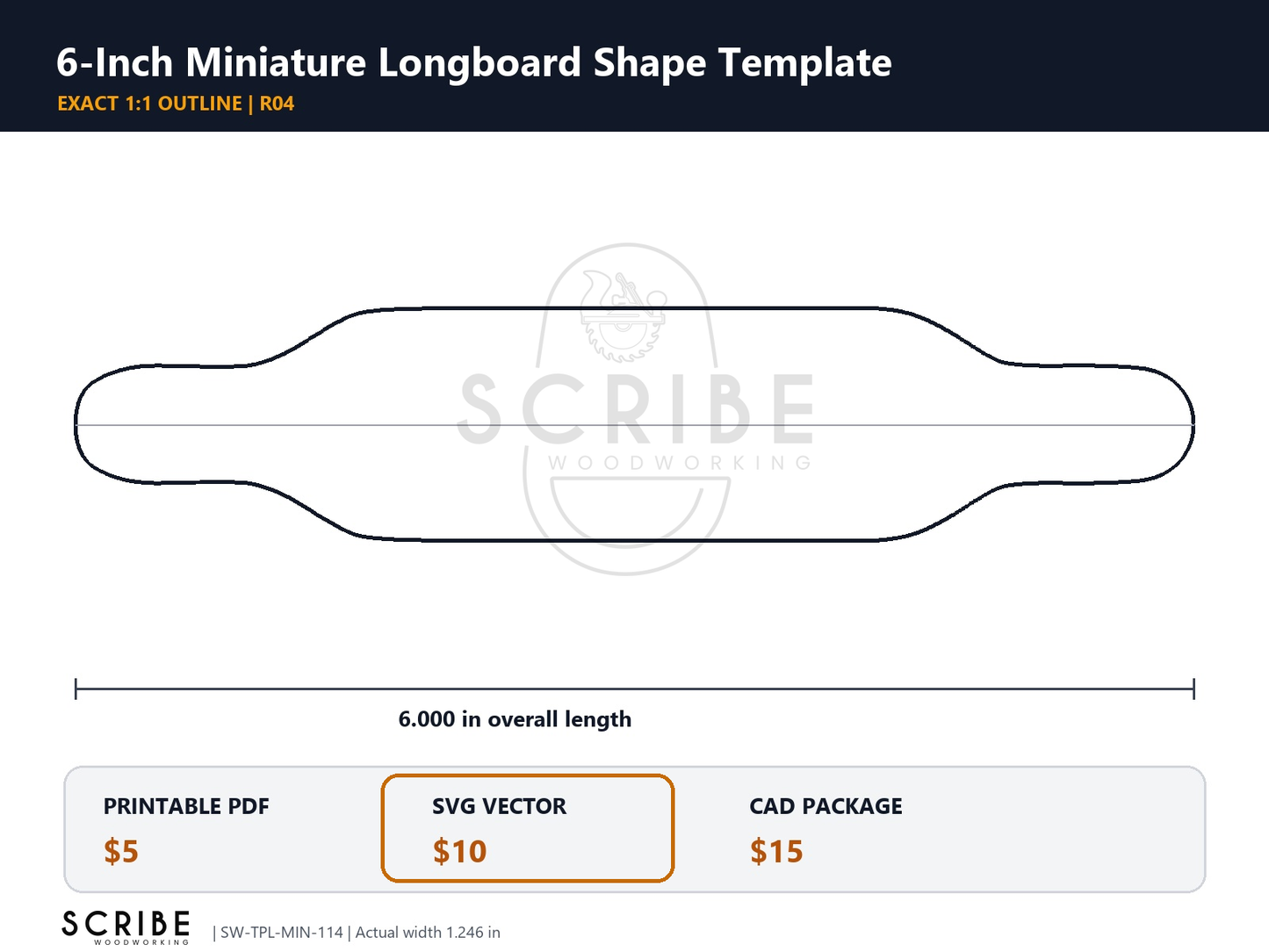 Miniature Skate Deck Templates