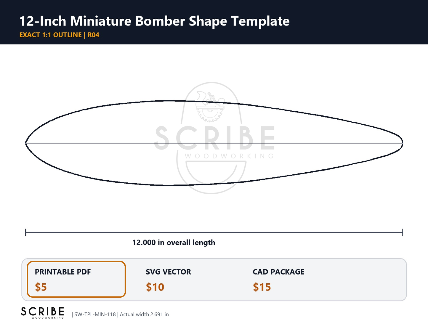 Miniature Skate Deck Templates